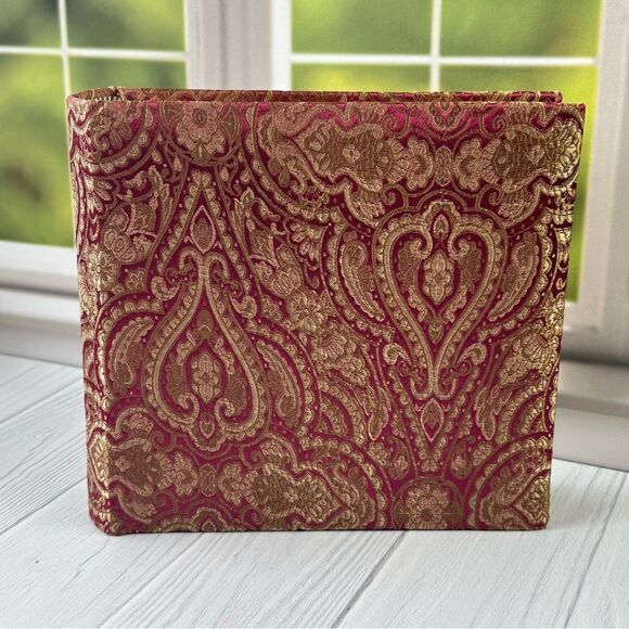 Vintage Photo 50 Page Album Book Burgundy Paisley Gold - Picture 1 of 8